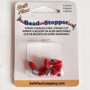 Soft Flex Bead Stoppers With Silicone Tips, 4 Pieces